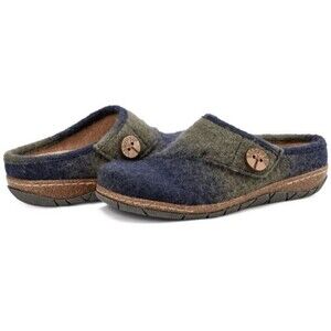 NEW earth Womens Size 5 Ezra Recycled Wool Slip On Flat Comfort Clogs Olive Navy